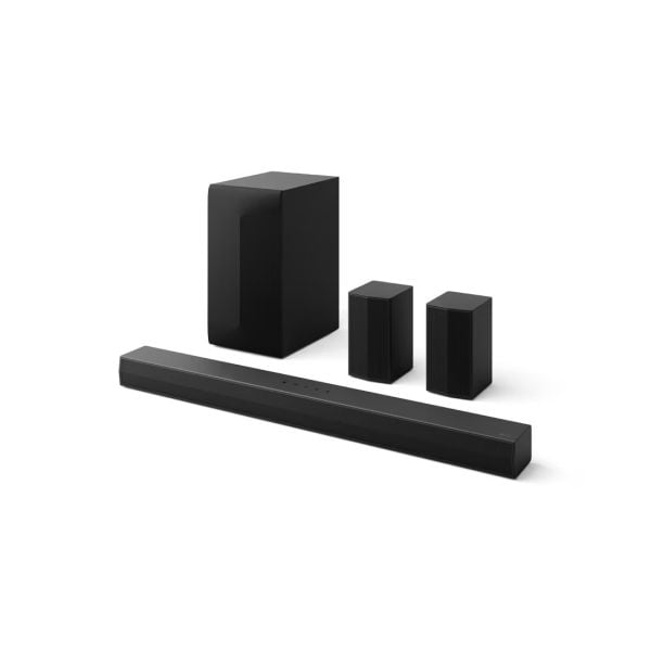 LG Soundbar S65TR, 5.1 Ch, 600W Powerful surround sound with Wireless subwoofer and Rear speaker, Dolby Digital